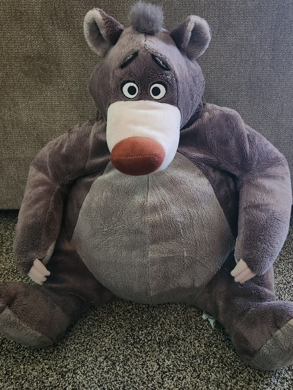 Disney Store Jungle Book Baloo Bear Plush Gray Large 20" Authentic Original